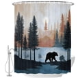 thumbnail image 1 of 60x72 Inch Shower Curtains for Bathroom, Cabin Bear Forest Fabric Bath Curtain Decor, Farmhouse Lake Pine Trees Landscape Waterproof Restroom Curtains Shower Set Accessories with 12 Hooks 60 Inch, 1 of 1