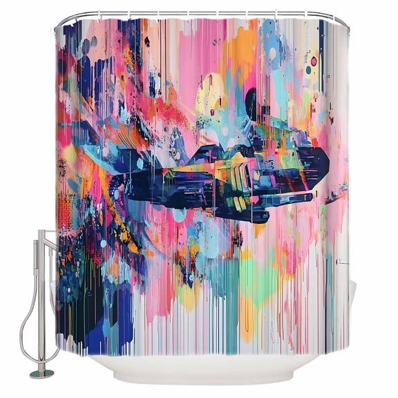 60x72 Inch Shower Curtains for Bathroom Colorful Oil Painted Fabric Bath Curtain Decor Modern Artwork Abstract Waterproof Restroom Curtains Shower Set Accessories with 12 Hooks 60 Inch