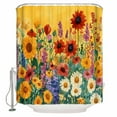 thumbnail image 1 of 60x72 Inch Shower Curtains for Bathroom Colorful Sunflower Fabric Bath Curtain Decor Farmhouse Botanical Floral Waterproof Restroom Curtains Shower Set Accessories with 12 Hooks 60 Inch, 1 of 6