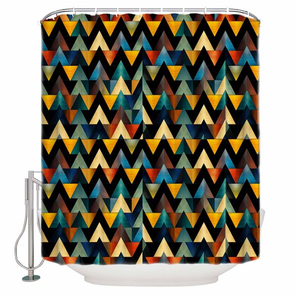 60x72 Inch Shower Curtains for Bathroom Contemporary Geometric Fabric Bath Curtain Decor Modern Abstract Art Waterproof Restroom Curtains Shower Set Accessories with 12 Hooks 60 Inch