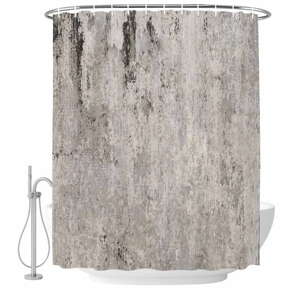60x72 Inch Shower Curtains for Bathroom, Gray Brown Fabric Bath Curtain Decor, Vintage Shabby Texture Making Old Waterproof Restroom Curtains Shower Set Accessories with 12 Hooks 60 Inch