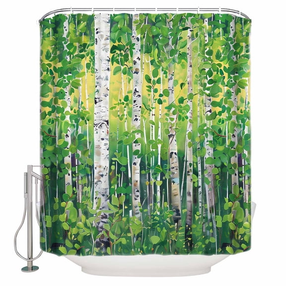 60x72 Inch Shower Curtains for Bathroom Green Botanical Fabric Bath Curtain Decor Contemporary Abstract Art Waterproof Restroom Curtains Shower Set Accessories with 12 Hooks 60 Inch