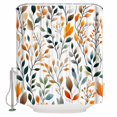 thumbnail image 1 of 60x72 Inch Shower Curtains for Bathroom Green Orange Leaves Fabric Bath Curtain Decor Spring Garden Botanical Waterproof Restroom Curtains Shower Set Accessories with 12 Hooks 60 Inch, 1 of 6