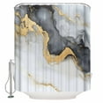 thumbnail image 1 of 60x72 Inch Shower Curtains for Bathroom Grey White Marble Fabric Bath Curtain Decor Ink Painting Abstract Modern Waterproof Restroom Curtains Shower Set Accessories with 12 Hooks 60 Inch, 1 of 6