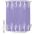 thumbnail image 1 of 60x72 Inch Shower Curtains for Bathroom, Halloween Fabric Bath Curtain Decor, Purple Farmhouse Spooky Skeleton Hands Waterproof Restroom Curtains Shower Set Accessories with 12 Hooks 60 Inch, 1 of 7
