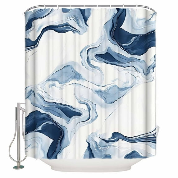 60x72 Inch Shower Curtains for Bathroom Marble Fabric Bath Curtain Decor Blue Abstract Neutral Textured Modern Watercolor Waterproof Restroom Curtains Shower Set Accessories with 12 Hooks 60 Inch