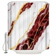 thumbnail image 1 of 60x72 Inch Shower Curtains for Bathroom Marble Red Fabric Bath Curtain Decor Gold Foil Ceramic Style Cracks Scratches Waterproof Restroom Curtains Shower Set Accessories with 12 Hooks 60 Inch, 1 of 6