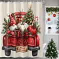 thumbnail image 1 of 60x72 Inch Shower Curtains for Bathroom, Merry Christmas Fabric Bath Curtain Decor, Winter Red Truck Gnomes XmasTree Rustic Waterproof Restroom Curtains Shower Set Accessories with 12 Hooks 60 Inch, 1 of 8