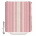 thumbnail image 1 of 60x72 Inch Shower Curtains for Bathroom Pink Beige Striped Fabric Bath Curtain Decor Modern Farmhouse Retro Lines Waterproof Restroom Curtains Shower Set Accessories with 12 Hooks 60 Inch, 1 of 6