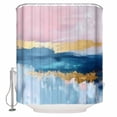 thumbnail image 1 of 60x72 Inch Shower Curtains for Bathroom Pink Blue Fabric Bath Curtain Decor Modern Artwork Oil Painting Abstract Waterproof Restroom Curtains Shower Set Accessories with 12 Hooks 60 Inch, 1 of 6