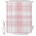 thumbnail image 1 of 60x72 Inch Shower Curtains for Bathroom, Pink Buffalo Plaid Fabric Bath Curtain Decor, Farmhouse Modern Checkered Waterproof Restroom Curtains Shower Set Accessories with 12 Hooks 60 Inch, 1 of 7