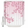 thumbnail image 1 of 60x72 Inch Shower Curtains for Bathroom Pink Flowers Fabric Bath Curtain Decor Spring Botanical Floral Branches Gradient Waterproof Restroom Curtains Shower Set Accessories with 12 Hooks 60 Inch, 1 of 6