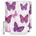 thumbnail image 1 of 60x72 Inch Shower Curtains for Bathroom Purple Butterflies Fabric Bath Curtain Decor Summer Butterfly Modern Art Waterproof Restroom Curtains Shower Set Accessories with 12 Hooks 60 Inch, 1 of 6