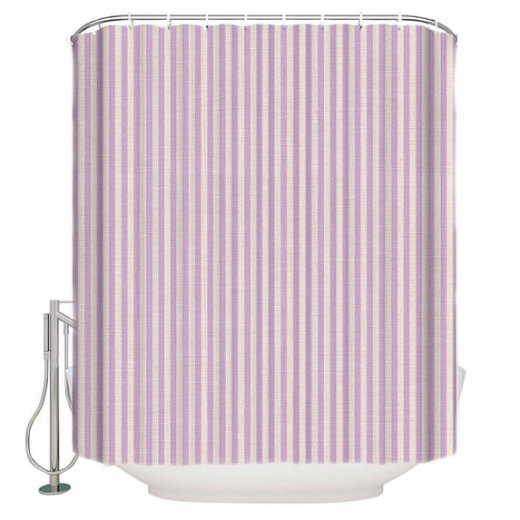 60x72 Inch Shower Curtains for Bathroom Purple Striped Fabric Bath Curtain Decor Modern Simple Farmhouse Beige Vintage Waterproof Restroom Curtains Shower Set Accessories with 12 Hooks 60 Inch