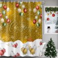 thumbnail image 1 of 60x72 Inch Shower Curtains for Bathroom, Red Green Christmas Fabric Bath Curtain Decor, Xmas Ball Snowflake Winter Waterproof Restroom Curtains Shower Set Accessories with 12 Hooks 60 Inch, 1 of 8