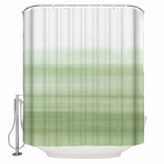 60x72 Inch Shower Curtains for Bathroom Sage Green White Ombre Fabric Bath Curtain Decor Country Modern Stripes Lines Waterproof Restroom Curtains Shower Set Accessories with 12 Hooks 60 Inch