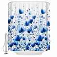 thumbnail image 1 of 60x72 Inch Shower Curtains for Bathroom Spring Blooms Botanicals Fabric Bath Curtain Decor Blue Watercolor Floral Waterproof Restroom Curtains Shower Set Accessories with 12 Hooks 60 Inch, 1 of 6
