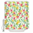 thumbnail image 1 of 60x72 Inch Shower Curtains for Bathroom Summer Flowers Fabric Bath Curtain Decor Watercolor Tropical Plants Leaves Florals Waterproof Restroom Curtains Shower Set Accessories with 12 Hooks 60 Inch, 1 of 6