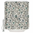 thumbnail image 1 of 60x72 Inch Shower Curtains for Bathroom Teal Green Leaf Fabric Bath Curtain Decor Vintage Farmhouse Boho Pastoral Tribal Waterproof Restroom Curtains Shower Set Accessories with 12 Hooks 60 Inch, 1 of 6