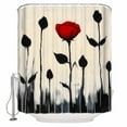 thumbnail image 1 of 60x72 Inch Shower Curtains for Bathroom Vintage Floral Fabric Bath Curtain Decor Spring Farmhouse Abstract Red Flowers Waterproof Restroom Curtains Shower Set Accessories with 12 Hooks 60 Inch, 1 of 6