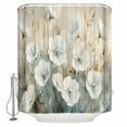 thumbnail image 1 of 60x72 Inch Shower Curtains for Bathroom White Spring Floral Fabric Bath Curtain Decor Modern Oil Painting Farmhouse Waterproof Restroom Curtains Shower Set Accessories with 12 Hooks 60 Inch, 1 of 6