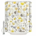 thumbnail image 1 of 60x72 Inch Shower Curtains for Bathroom Yellow Grey Botanical Fabric Bath Curtain Decor Spring Floral Watercolor Waterproof Restroom Curtains Shower Set Accessories with 12 Hooks 60 Inch, 1 of 6