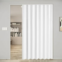 60"x80" PVC Accordion Sliding Door with Handle, Lock, Installation Hardware, Bifold Accordion Closet Door for Bedroom, Living Room, or Wardrobe