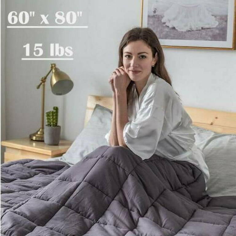 60x80 Weighted Blanket Full Queen Size Reduce Stress 15lb