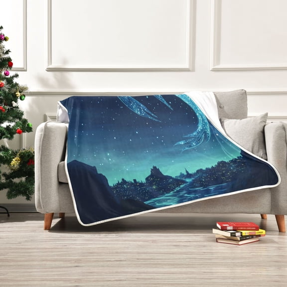 60x80 inch Crystal Fleece & Arctic Fleece Blanket Soft Bed Throws for Home or Camping Ancient Sea Creature