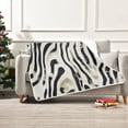 thumbnail image 1 of 60x80 inch Crystal Fleece & Arctic Fleece Blanket Soft Bed Throws for Home or Camping Black and White Shapes Pattern, 1 of 7