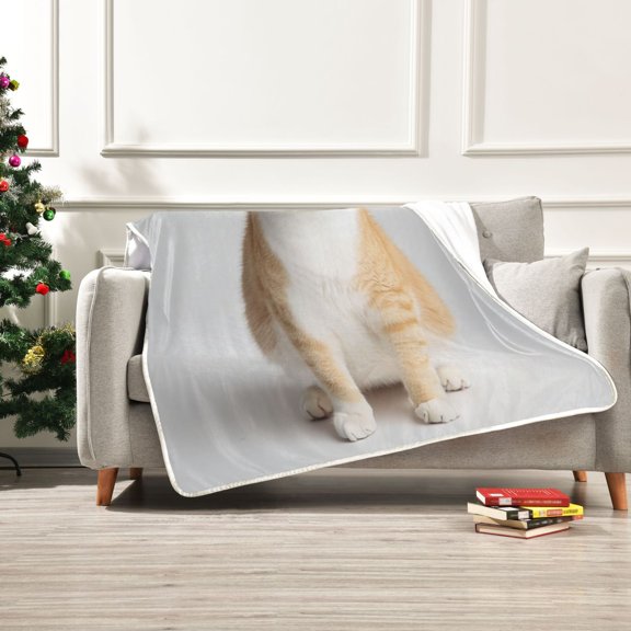60x80 inch Crystal Fleece & Arctic Fleece Blanket Soft Bed Throws for Home or Camping Cat Sticking Out Their Tongues