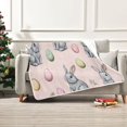 thumbnail image 1 of 60x80 inch Crystal Fleece & Arctic Fleece Blanket Soft Bed Throws for Home or Camping Grey Bunnies, 1 of 7