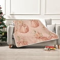 thumbnail image 1 of 60x80 inch Crystal Fleece & Arctic Fleece Blanket Soft Bed Throws for Home or Camping Pastel Pink Pumpkins and Flowers, 1 of 7