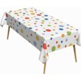 thumbnail image 1 of 60x84 Inch Birthday Rectangular Tablecloth Colourful Polka Dot Table Cloth Washable Durable Table Cover Suitable for Kitchen Kids'' Room Bedroom Baby Shower Party, 1 of 7