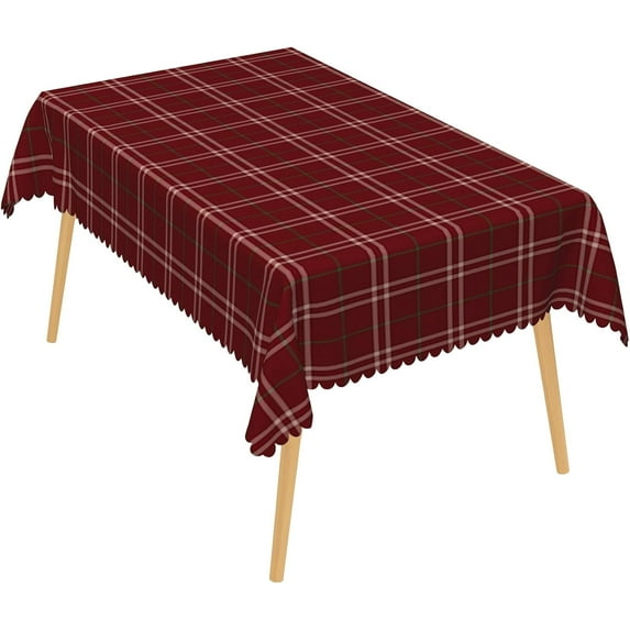 60x84 Inch Checkered Vintage Linen Table Cloth Rectangle Buffalo Plaid Christmas Durable Tablecloth Striped Stain Resistant Table Cover for Dining Room Festival Party Table Decor