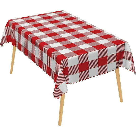 60x84 Inch Checkered Vintage Linen Table Cloths Rectangle Christmas Buffalo Plaid Durable Tablecloth Farmhouse Stain Resistant Table Cover for Dining Room Outdoor Party Tables Decor
