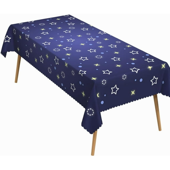 60x84 Inch Children Rectangular Tablecloth Star Polka Dot Table Cloth Washable Durable Table Cover Suitable for Kitchen Bedroom Birthday Party Outdoor Camping