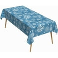 thumbnail image 1 of 60x84 Inch Christmas Theme Rectangle Tablecloth Winter Snowflakes Blue White Table Cloth Washable Durable Table Cover for Kitchen Dining Home Banquet Xmas Party Decor, 1 of 7