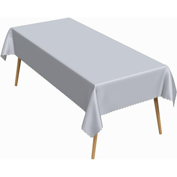 60x84 Inch Light Grey Rectangle Tablecloths Morandi Series Heavy Duty Washable Fabric Table Cloth Waterproof Durable Solid Table Cover for Kitchen Dining Party Buffet Home Picnic Wedding