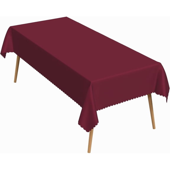 60x84 Inch Maroon Rectangle Tablecloths Solid Color Heavy Duty Washable Fabric Table Cloth Waterproof Durable Table Cover for Kitchen Dining Party Buffet Home Picnic Wedding Decor