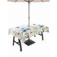 thumbnail image 1 of 60x84 Inch Outdoor Tablecloth with Umbrella Hole Zipper Rectangle Blue Spring Floral Rectangular Tablecloths Outside Waterproof Watercolor Blooming Summer Botanical Patio Table Cover for Picnic Party, 1 of 8