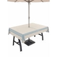 thumbnail image 1 of 60x84 Inch Outdoor Tablecloth with Umbrella Hole Zipper Rectangle Blue Striped Rectangular Tablecloths Outside Waterproof Farmhouse Beige Geometric Minimalist Patio Table Cloth Cover for Picnic Party, 1 of 8