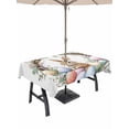 thumbnail image 1 of 60x84 Inch Outdoor Tablecloth with Umbrella Hole Zipper Rectangle Bunny Easter Rectangular Tablecloths Outside Waterproof Spring Floral Botanical Wreath Eggs Patio Table Cloth Cover for Picnic Party, 1 of 8