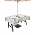 thumbnail image 1 of 60x84 Inch Outdoor Tablecloth with Umbrella Hole Zipper Rectangle Coastal Eucalyptus Rectangular Tablecloths Outside Waterproof Botanical Blue Green Gnomes Leaf Patio Table Cover for Picnic Party, 1 of 8