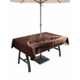 thumbnail image 1 of 60x84 Inch Outdoor Tablecloth with Umbrella Hole Zipper Rectangle Coffee Beans Rectangular Tablecloths Outside Waterproof Dark Brown Falling Cafe Bean Sacks Modern Patio Table Cover for Picnic Party, 1 of 8