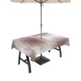 thumbnail image 1 of 60x84 Inch Outdoor Tablecloth with Umbrella Hole Zipper Rectangle Coffee Brown Striped Rectangular Tablecloths Outside Waterproof Abstract Vertical Streaks Stripes Patio Table Cloth Cover for Picnic, 1 of 8
