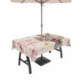 thumbnail image 1 of 60x84 Inch Outdoor Tablecloth with Umbrella Hole Zipper Rectangle Easter Bunny Rectangular Tablecloths Outside Waterproof Cute Rabbits Spring Daisy Flowers Retro Beige Patio Table Cover for Picnic, 1 of 8