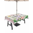 thumbnail image 1 of 60x84 Inch Outdoor Tablecloth with Umbrella Hole Zipper Rectangle Easter Rectangular Tablecloths Outside Waterproof Spring Bunny Botanical Flowers Herbs Eggs Plaid Patio Table Cover for Picnic Party, 1 of 8