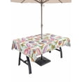 thumbnail image 1 of 60x84 Inch Outdoor Tablecloth with Umbrella Hole Zipper Rectangle Easter Rectangular Tablecloths Outside Waterproof Spring Rabbit Ears Eggs Carrots Floral Green Plaid Patio Table Cover for Picnic, 1 of 8