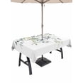 thumbnail image 1 of 60x84 Inch Outdoor Tablecloth with Umbrella Hole Zipper Rectangle Eucalyptus Leaf Rectangular Tablecloths Outside Waterproof Weeping Botanical Summer Flowers Patio Table Cloth Cover for Picnic Party, 1 of 8